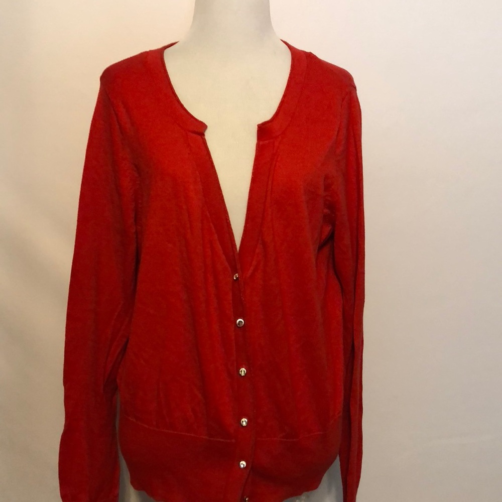 Lane Bryant red button up cardigan size 14/16